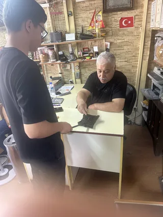 Master roaster tasting the terebinth roast