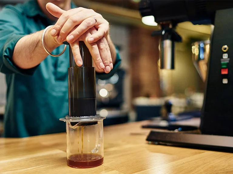 Bold Black brewing with AeroPress setup